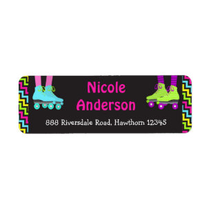 Roller Skating Return Address Labels