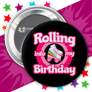 Roller Skating Rink Birthday Party Kids Skate Button
