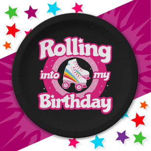 Roller Skating Rink Birthday Party Kids Skate Paper Plates