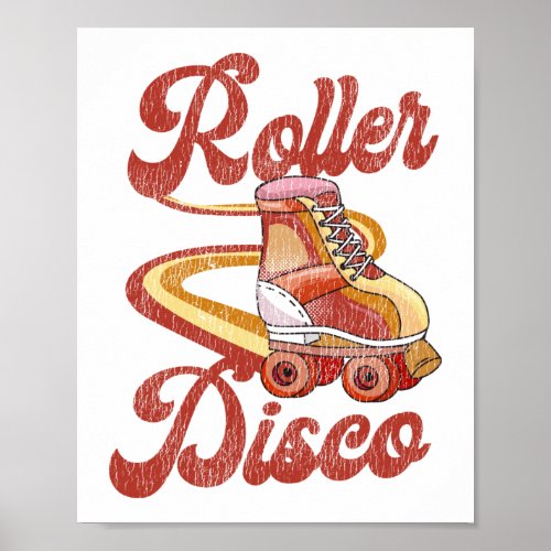 Roller Skating Roller Disco 1970S Retro Vintage Poster