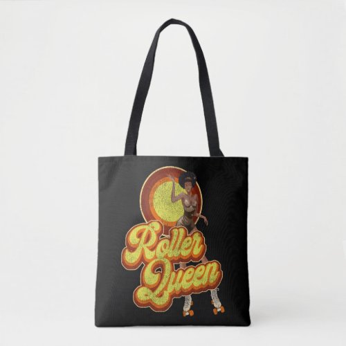 Roller Skating Roller Queen 1970S Retro Afro Tote Bag