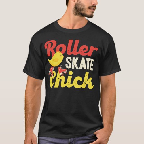 Roller Skating Roller Skate Chick 1970S Retro T_Shirt
