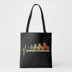 Roller Skating Roller Skate Heartbeat Water Color Tote Bag