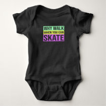 Roller Skating Roller Skates Retro Colorful Saying Baby Bodysuit