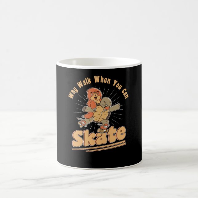 Roller Skating Roller Skates Turtle Sloth Coffee Mug (Center)