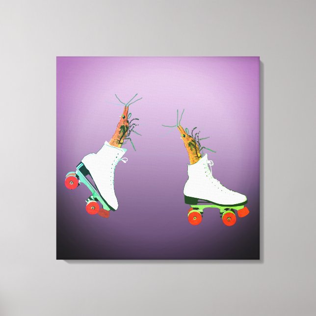 Roller Skating Shrimps  Wall Art (Front)