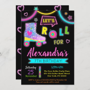 Roller Skating  Skate Birthday Party Invitations by SugarPlumPaperie at Zazzle