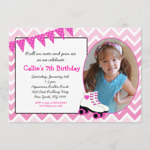 Roller Skating Skates Birthday Invitation - Party