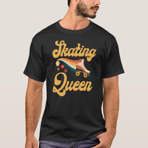 Roller Skating Skating Queen 1970S Retro T_Shirt