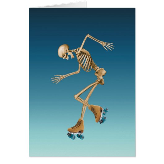 Roller Skating Skeleton Blues Cards (Front)
