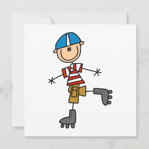 Roller Skating Stick Figure Personalized Announcement