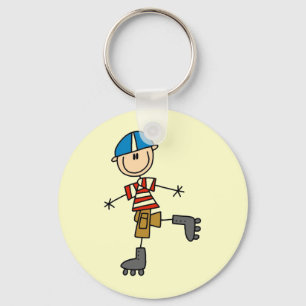 Roller Skating Stick Figure Keychain