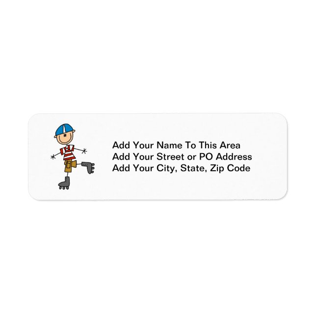 Roller Skating Stick Figure Label (Front)