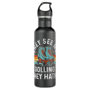 Roller Skating They See Me Rollin' They Hatin' Ska Stainless Steel Water Bottle