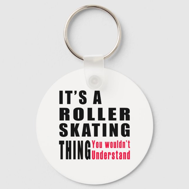 Roller Skating Thing Designs Keychain (Front)