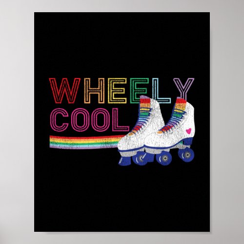 Roller Skating Wheely Cool 1970S Retro Poster