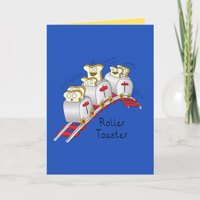 Roller Toaster Funny Roller Coaster Greeting Card (Front)