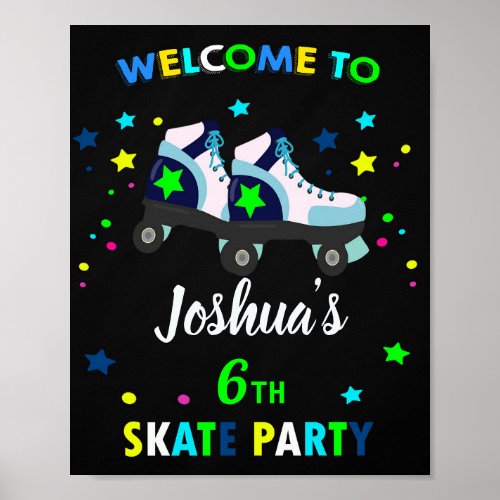 Roller welcome party sign Roller Skating poster