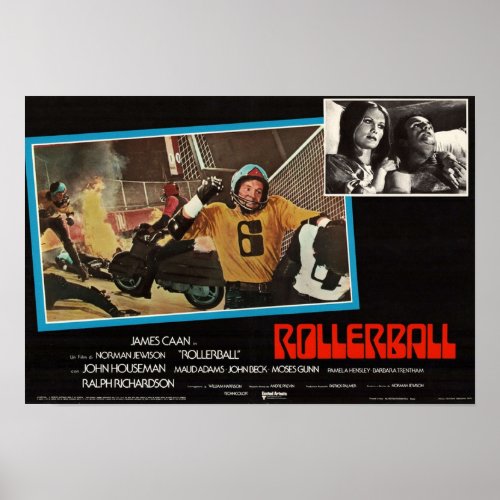 Rollerball 1975 restored Italian Lobby card Poster