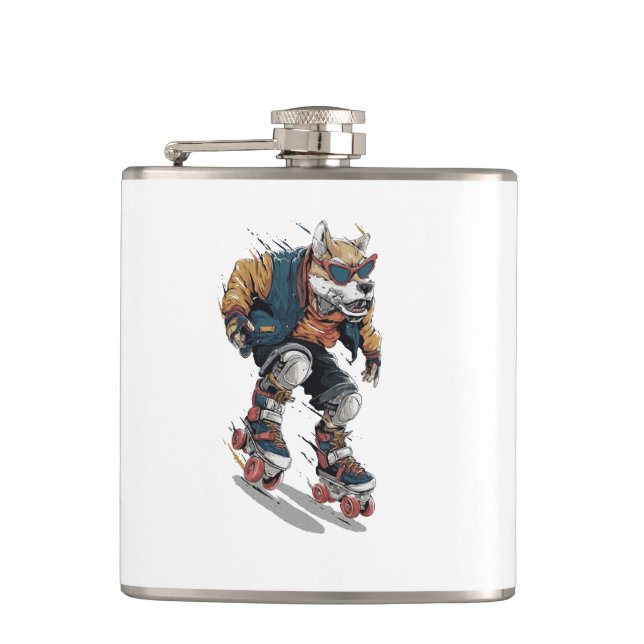Rollerblade Dog Flask (Front)