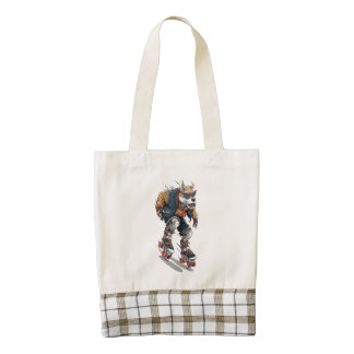 Rollerblade Dog Zazzle HEART Tote Bag