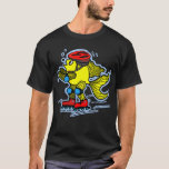 Rollerblade Fish Funny Skating Cartoon T-shirt at Zazzle