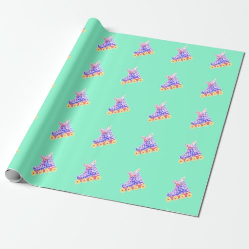 Rollerblade in Pastel Card Wrapping Paper