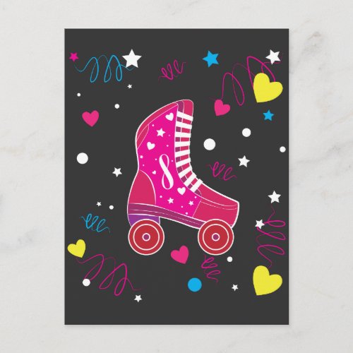 Rollerblade Pink Roller Skates Roller Skating Postcard