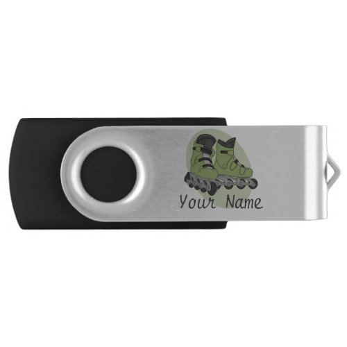 Rollerblade Skates Personalized Name USB Flash Drive