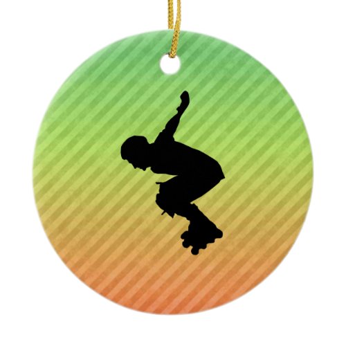 Rollerblading Ceramic Ornament