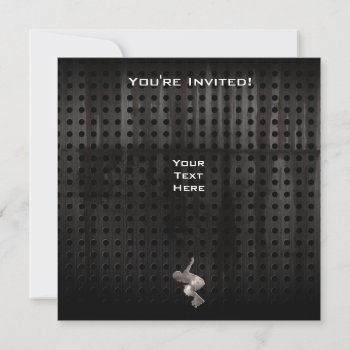 Rollerblading; Cool Black Invitation by SportsWare at Zazzle