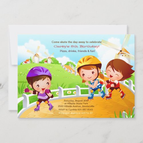 Rollerblading Tots Invitation