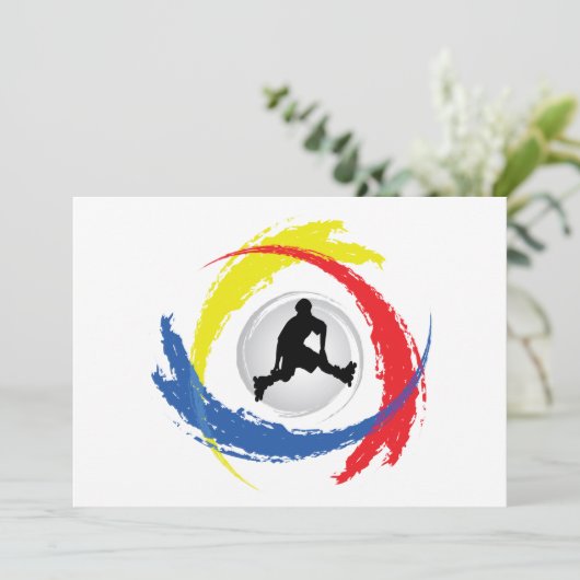 Rollerblading Tricolor Emblem (Standing Front)