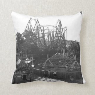 Rollercoaster Black and White Throw Pillow