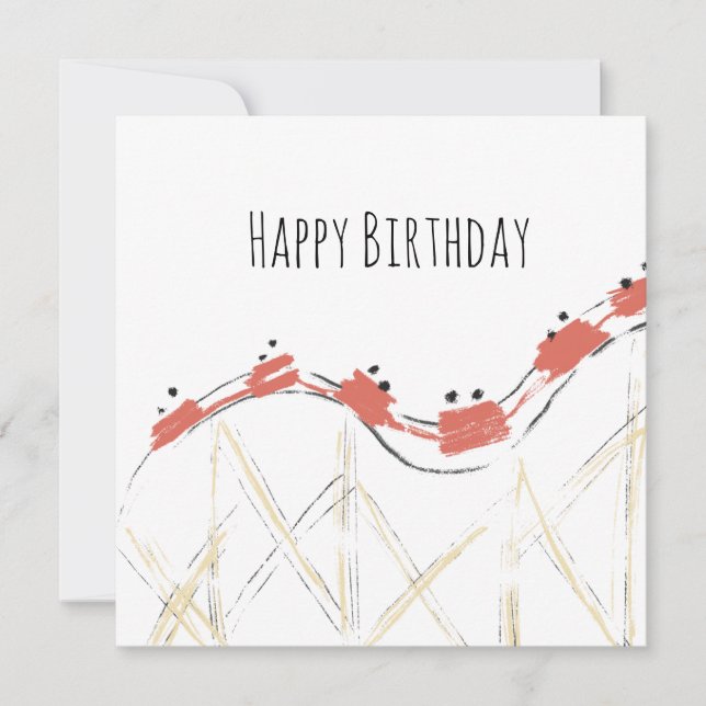 Rollercoaster Hand Drawn Birthday (Front)