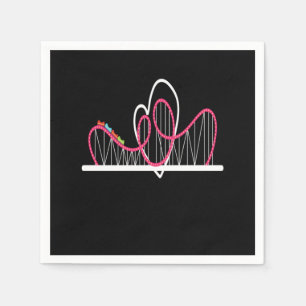 Rollercoaster Heart Amusement Park Napkins