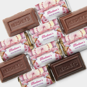 Rollercoaster Party Pink Purple Personalized Hershey's Miniatures