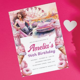 Rollercoaster Party Watercolor Custom
