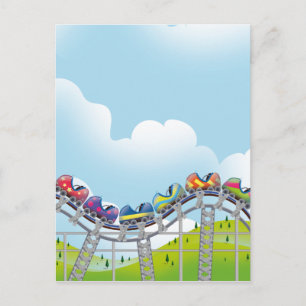 Rollercoaster ride postcard