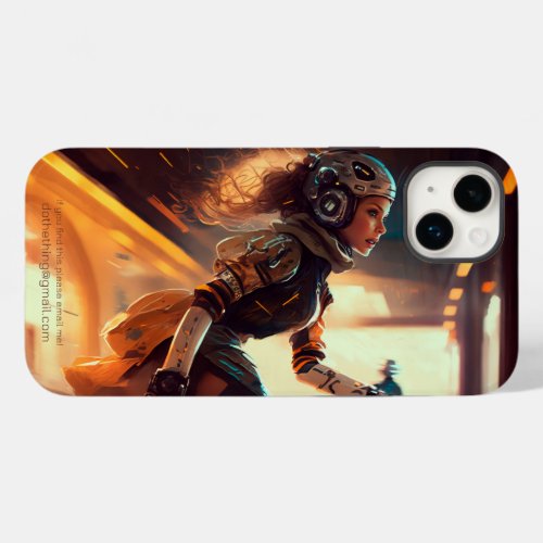 Rollerderby Woman in a City of the Future Case_Mate iPhone 14 Plus Case