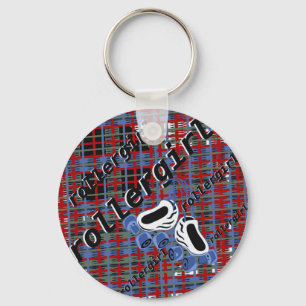 rollergirl plaid attack keychain