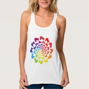 rollerskate rainbow circle tank top