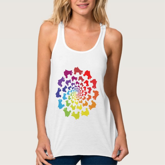 rollerskate rainbow circle tank top (Front)