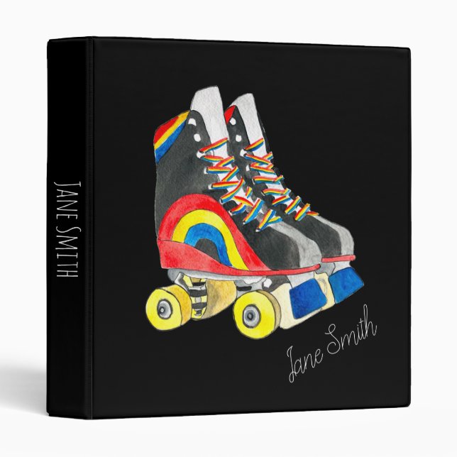 Rollerskates retro eighties art 3 ring binder (Front/Spine)