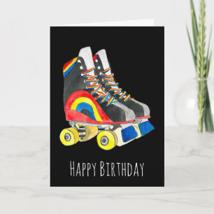 Rollerskates retro eighties art card