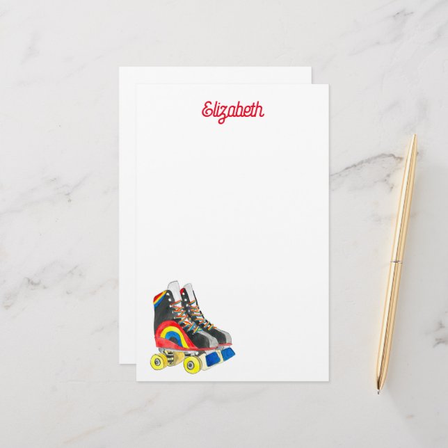 Rollerskates retro eighties art stationery (Front/Back In Situ)