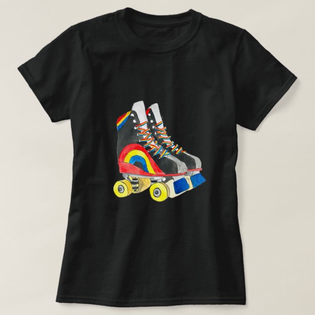 Rollerskates retro eighties art T-Shirt (Design Front)