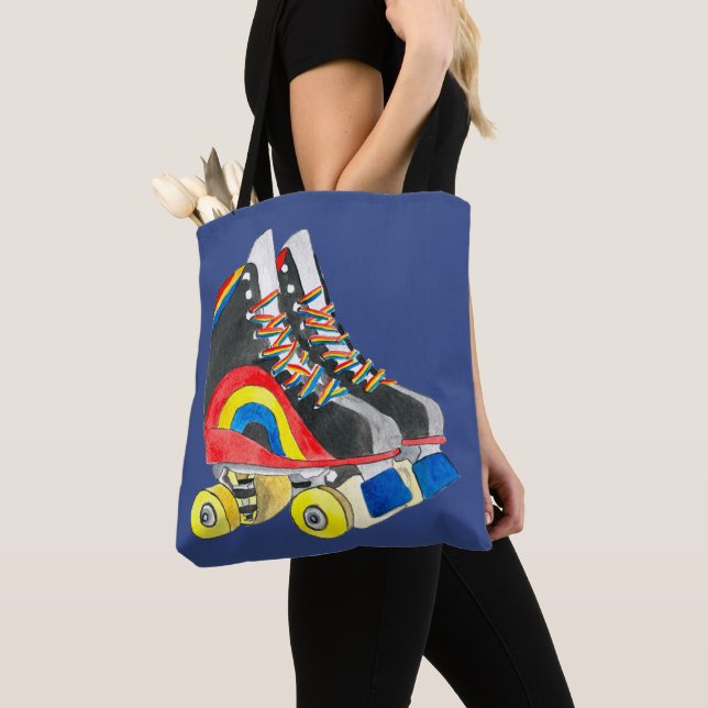 Rollerskates retro eighties art tote bag (Close Up)