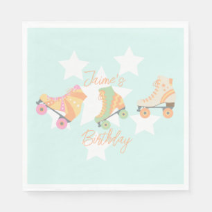 Rollerskating Birthday Pastel Stars Napkins