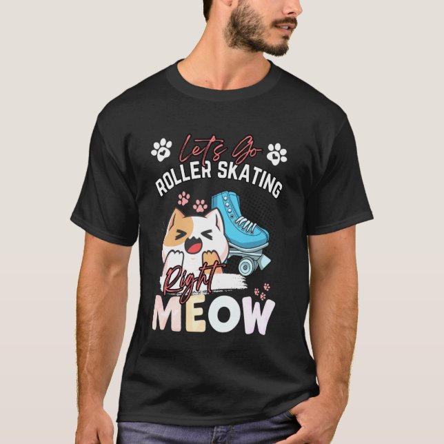 Rollerskating Cats Inline Skating Rollerblades Rol T-Shirt (Front)